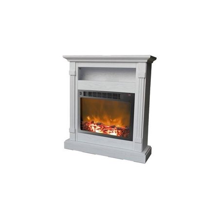 CAMBRIDGE Cambridge CAM3437-1WHT 34 x 10 x 37 in. Fireplace Mantel with Log Electric Insert; White CAM3437-1WHT